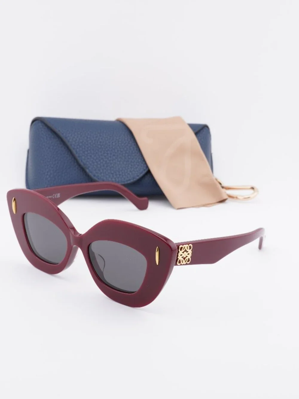 Loewe LW40127F 66A Cat Eye Sunglasses - Red / Grey
